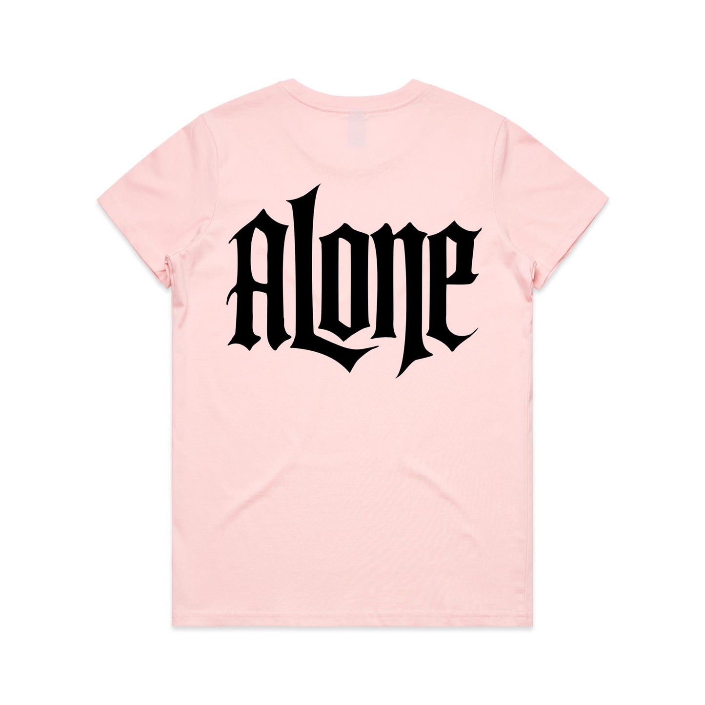 AloneTees “Classic A x Stretch Back” Logo T-Shirt — Women’s Fit