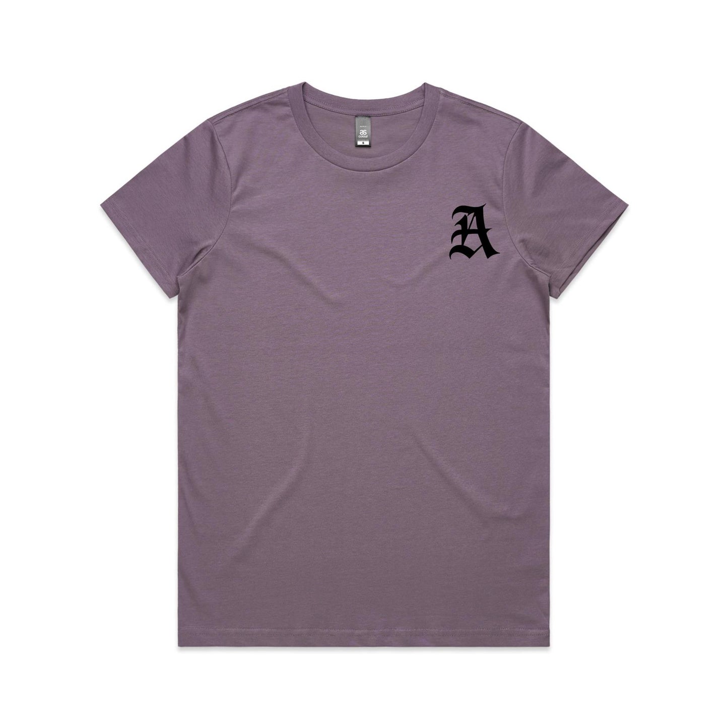 AloneTees “Classic A x Stretch Back” Logo T-Shirt — Women’s Fit