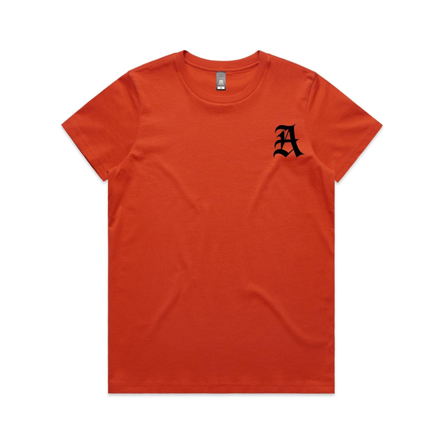 AloneTees “Classic A x Stretch Back” Logo T-Shirt — Women’s Fit