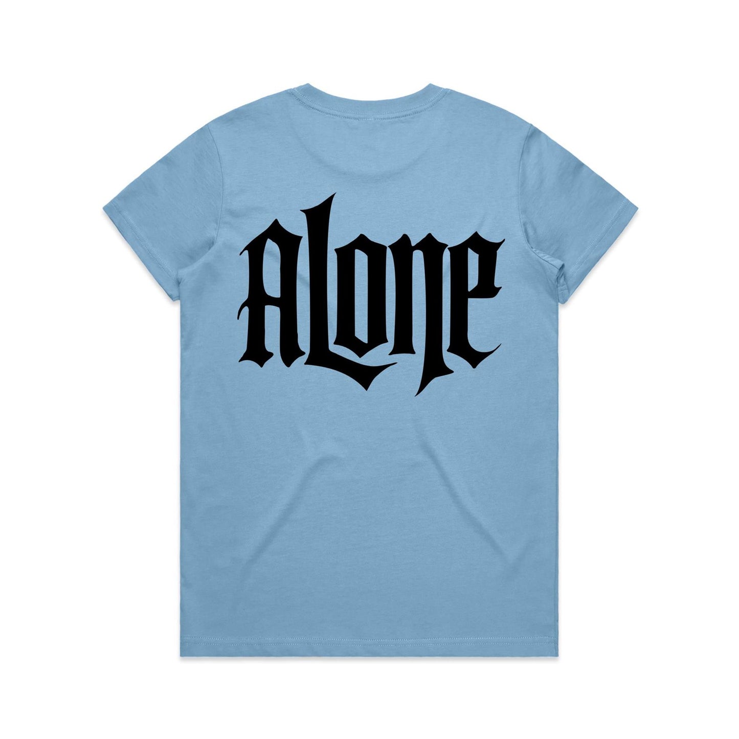 AloneTees “Classic A x Stretch Back” Logo T-Shirt — Women’s Fit