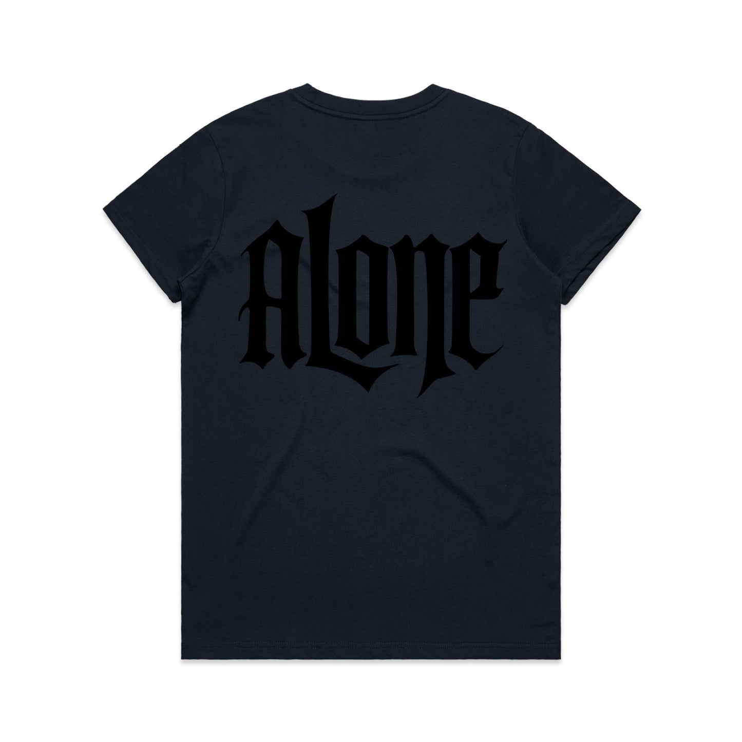 AloneTees “Classic A x Stretch Back” Logo T-Shirt — Women’s Fit