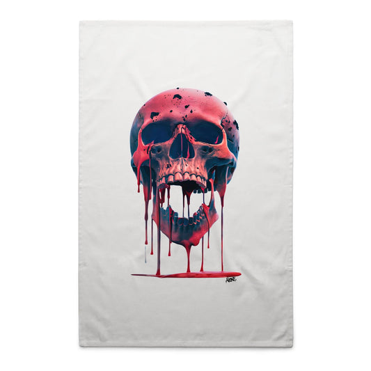 //H:25_PINKSKULL TEA TOWEL