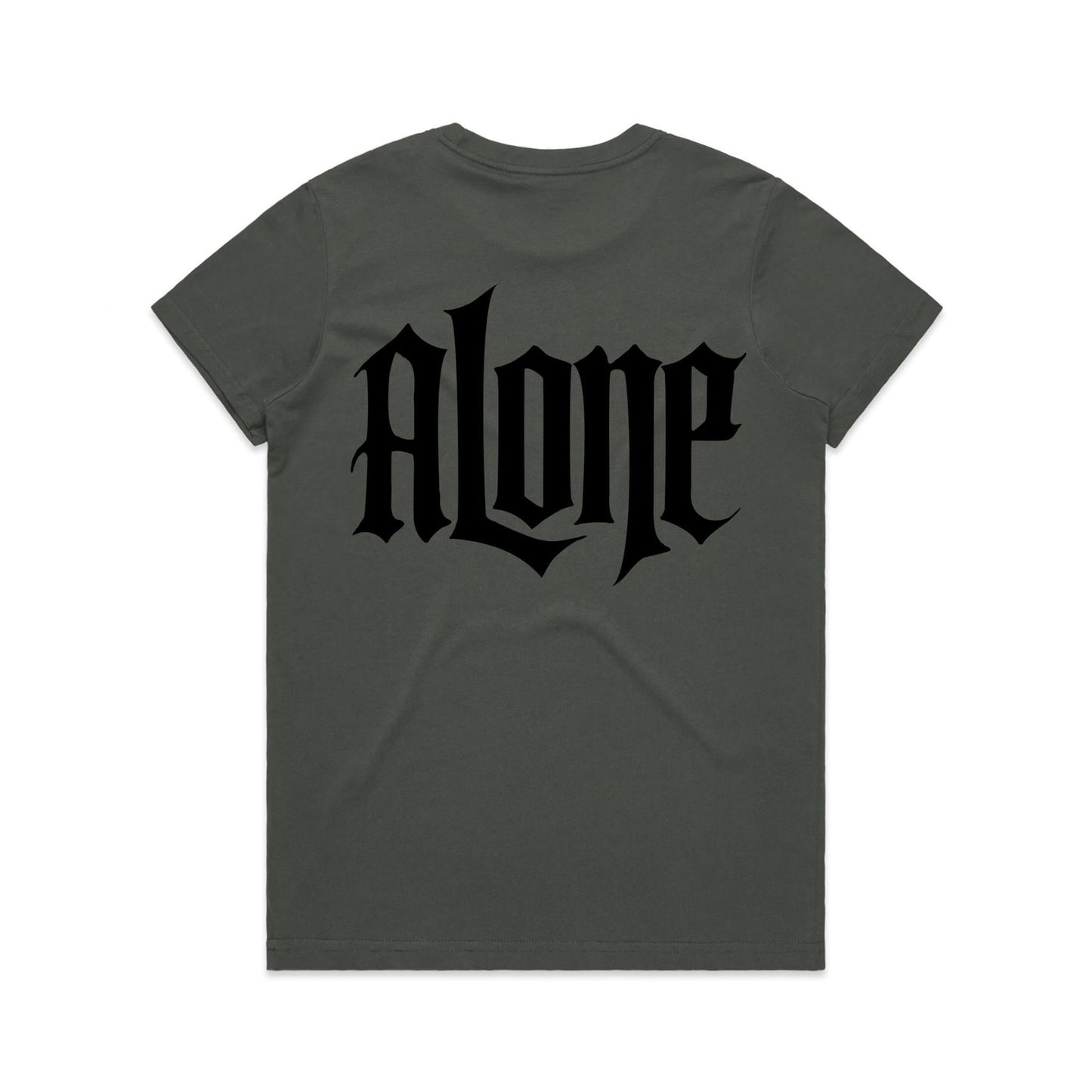 AloneTees “Classic A x Stretch Back” Logo T-Shirt — Women’s Fit