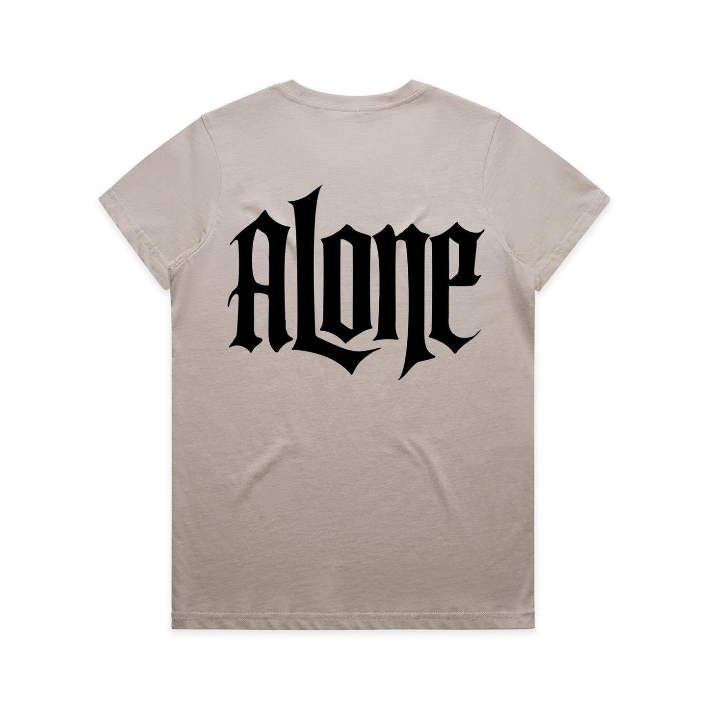 AloneTees “Classic A x Stretch Back” Logo T-Shirt — Women’s Fit