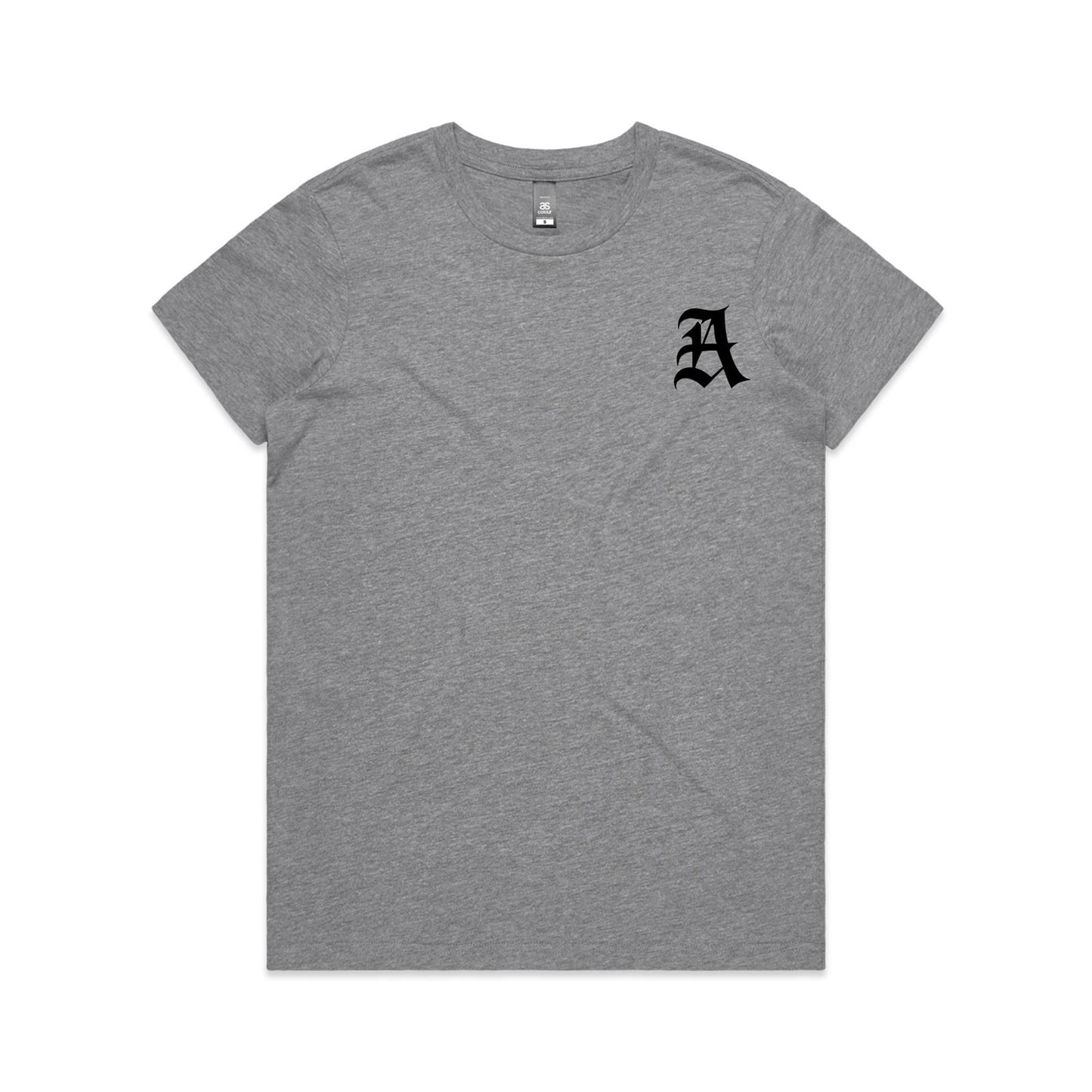 AloneTees “Classic A x Stretch Back” Logo T-Shirt — Women’s Fit