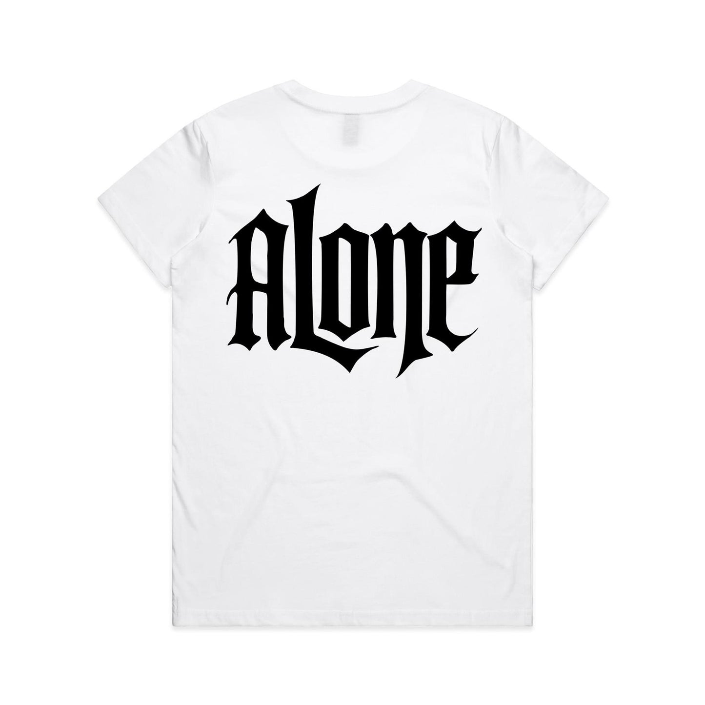 AloneTees “Classic A x Stretch Back” Logo T-Shirt — Women’s Fit